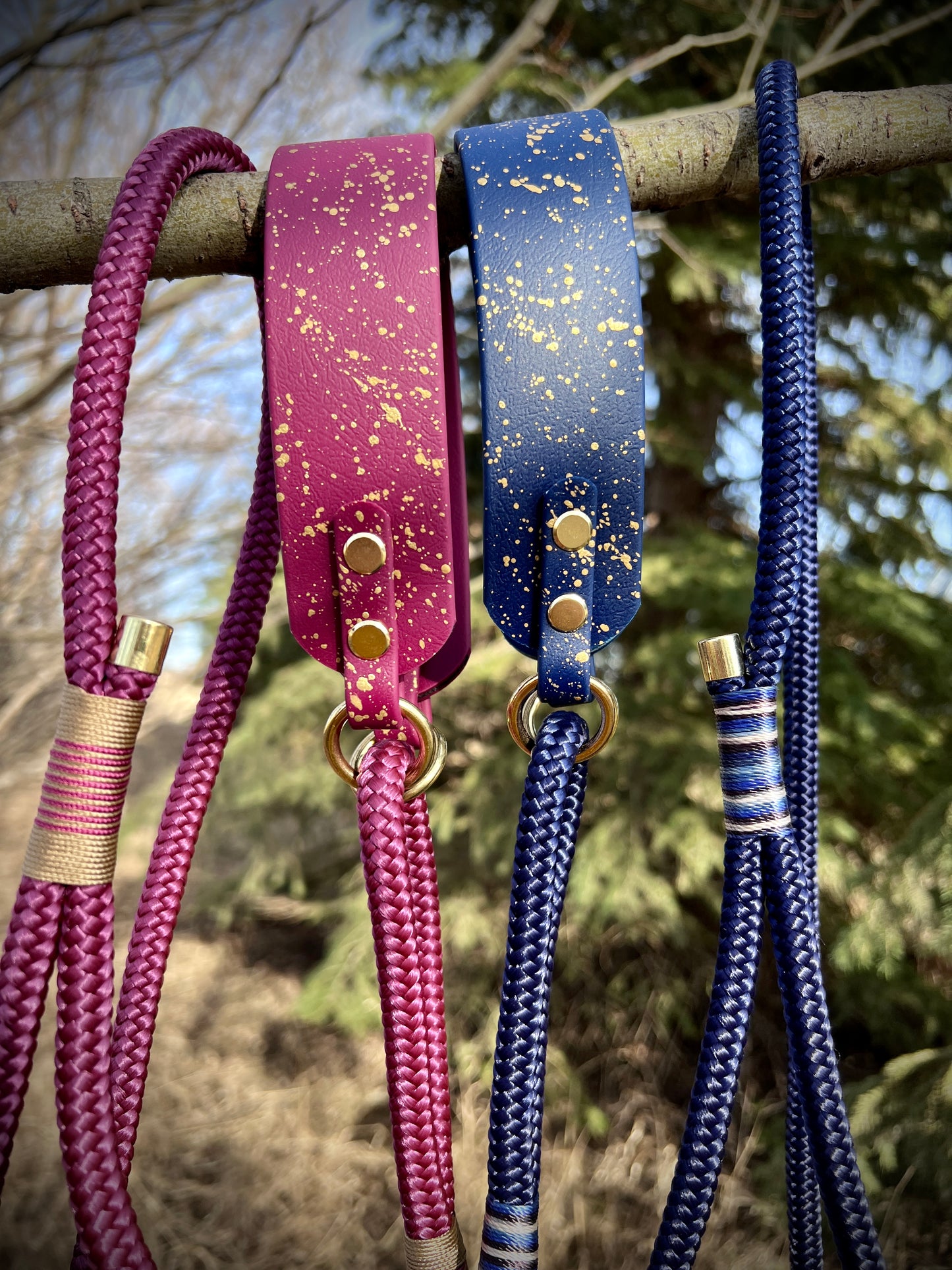 Biothane-Rope Martingale Leash Single 1.5" "Speckled"