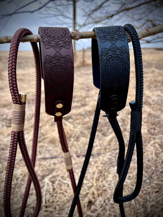 Biothane-Rope Martingale Leash 1.5" "Mandala"