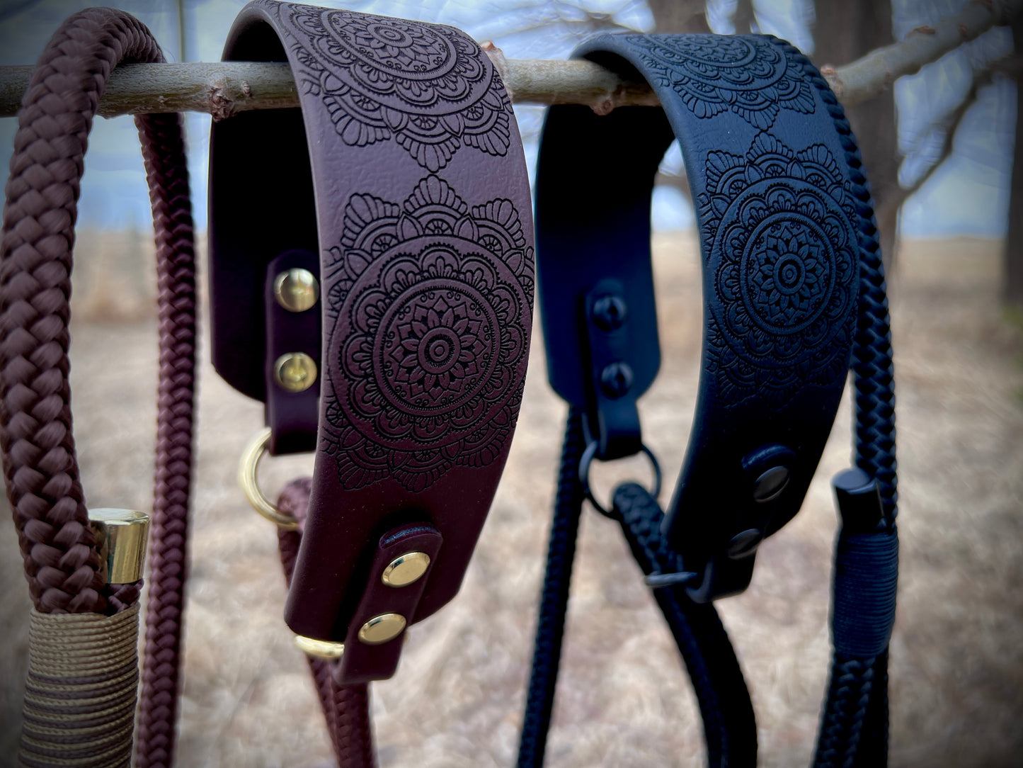 Biothane-Rope Martingale Leash 1.5" "Mandala"