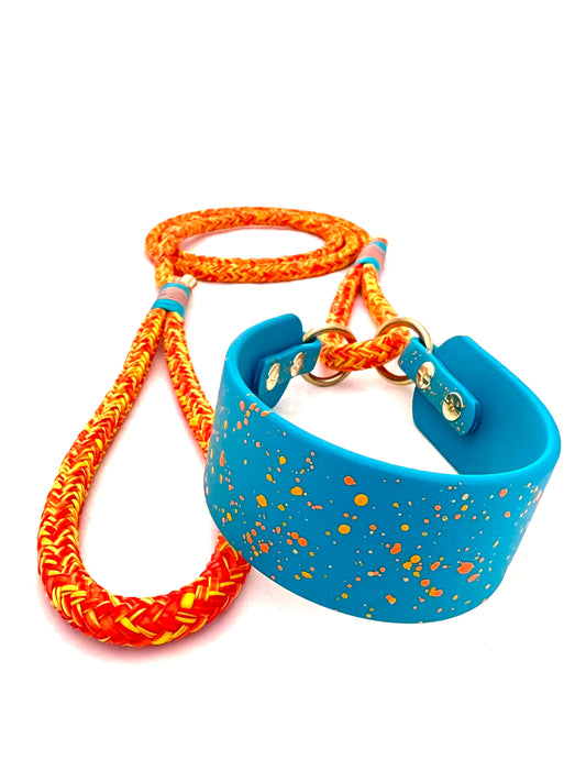 Biothane-Rope Martingale Leash Single 1.5" "Speckled"