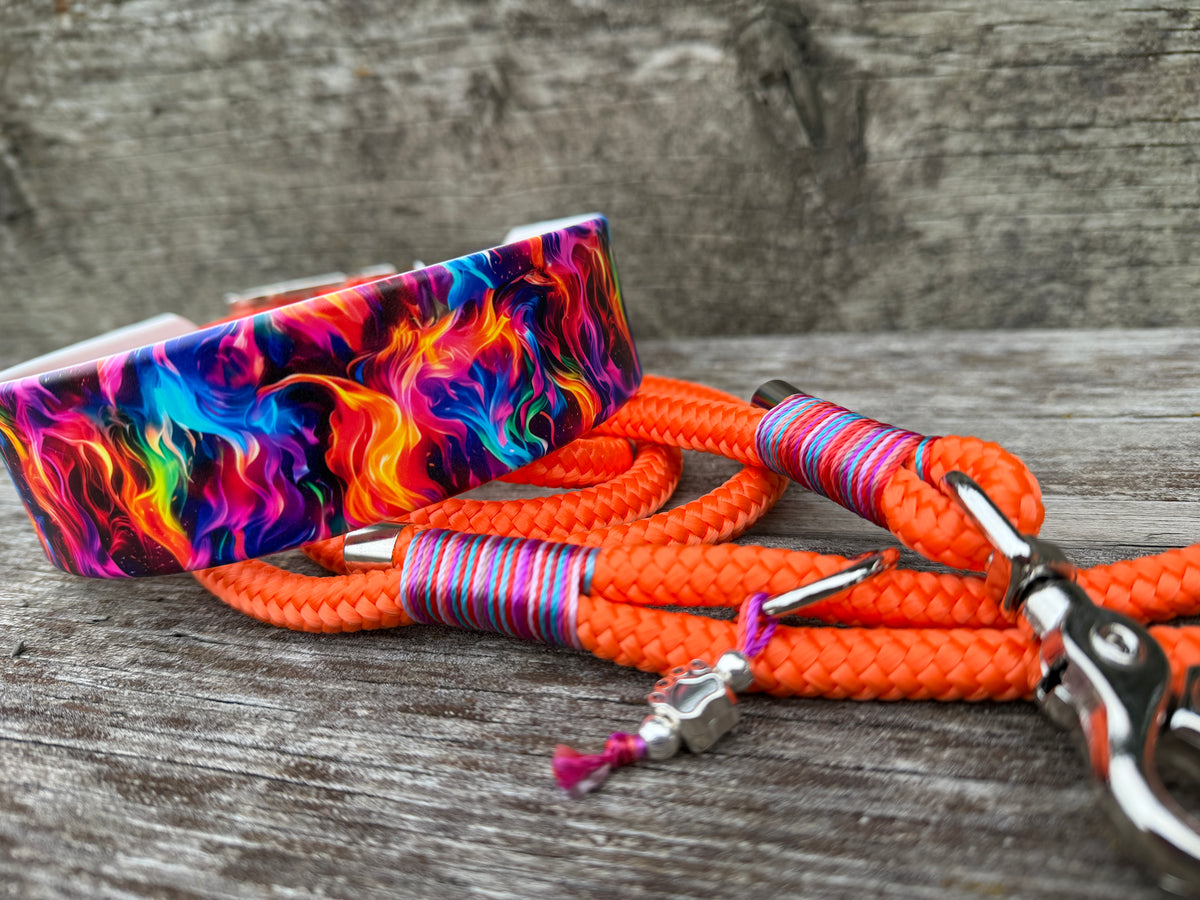 Collar Leash Set "Flames"