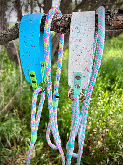Biothane-Rope Martingale Leash Single 1.5" "Speckled"