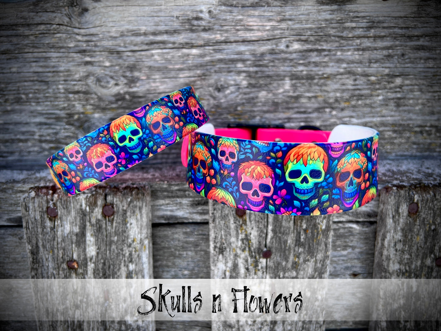 Collar of the Day "Skulls n Flowers"