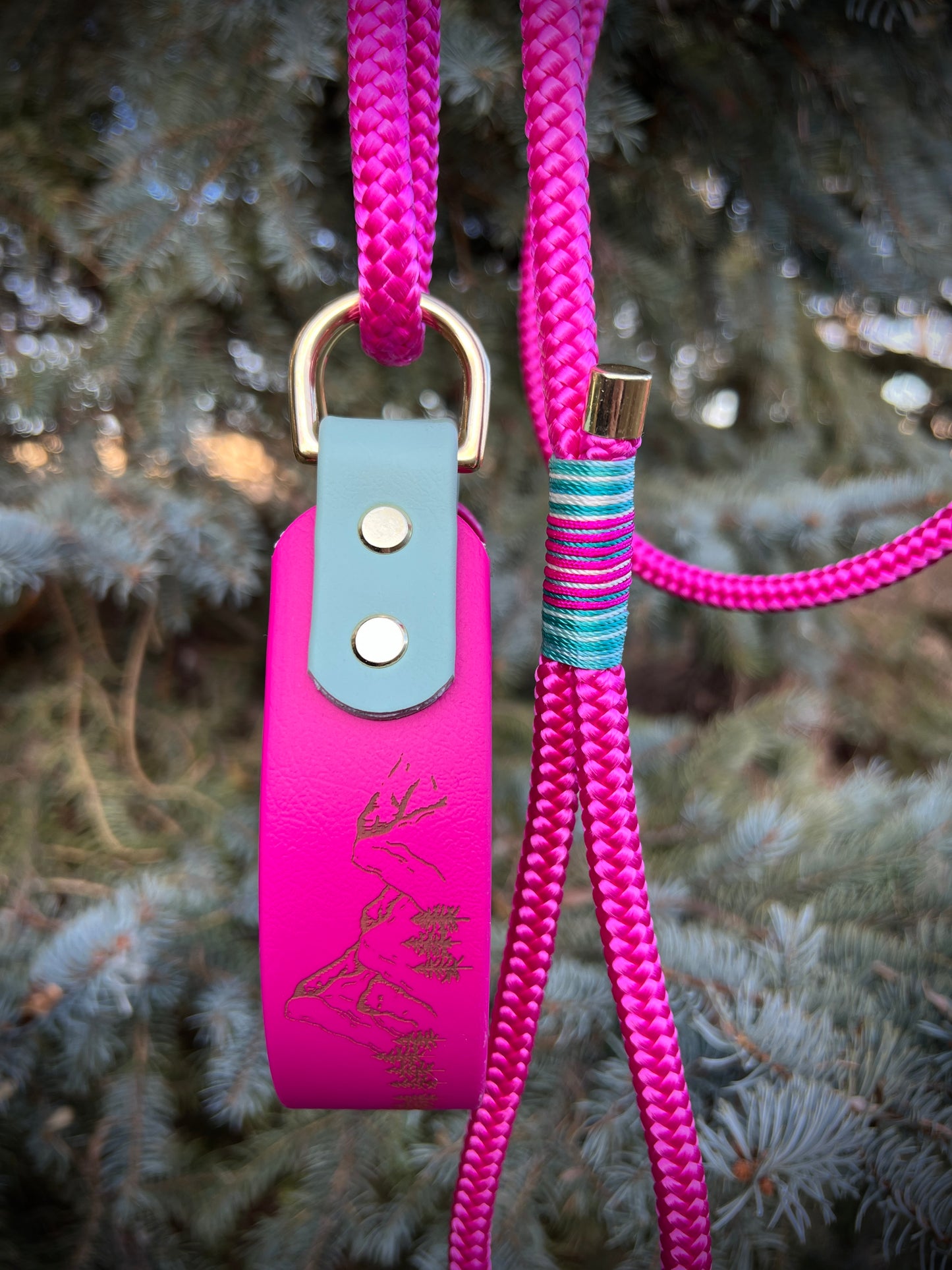 Biothane-Rope Martingale Leash 1.5" "Mountainscape"