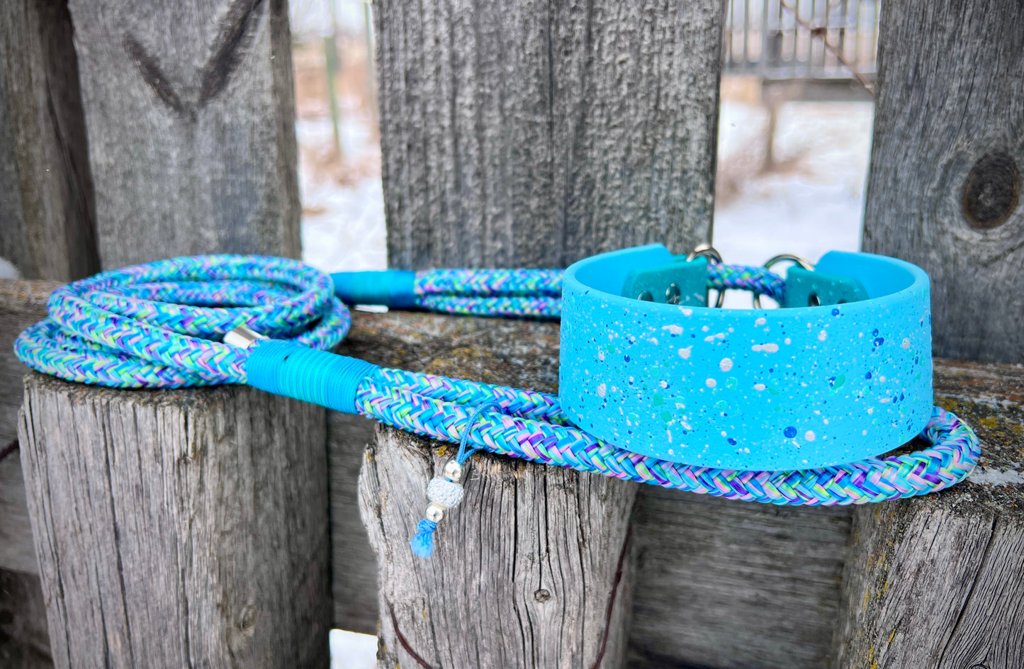 Biothane Rope Martingale "Blue Speckle"
