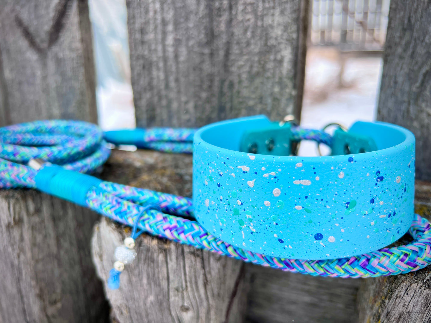 Biothane Rope Martingale "Blue Speckle"